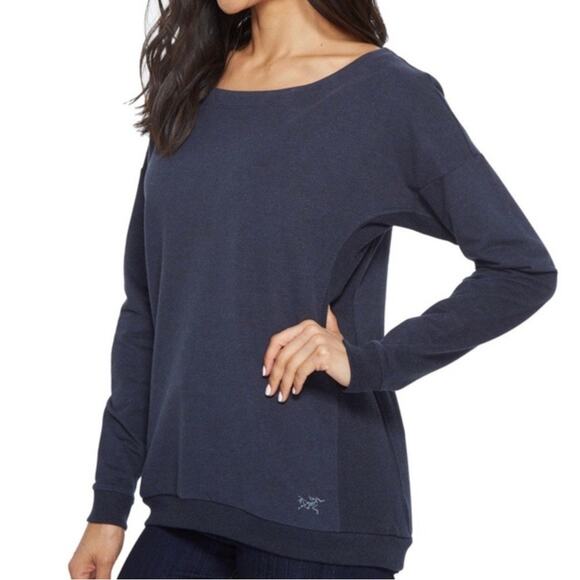 Arc’teryx Mini Bird Sweatshirt Blue Size XS Pullover Outdoor Comfort Minimalist - Picture 1 of 11